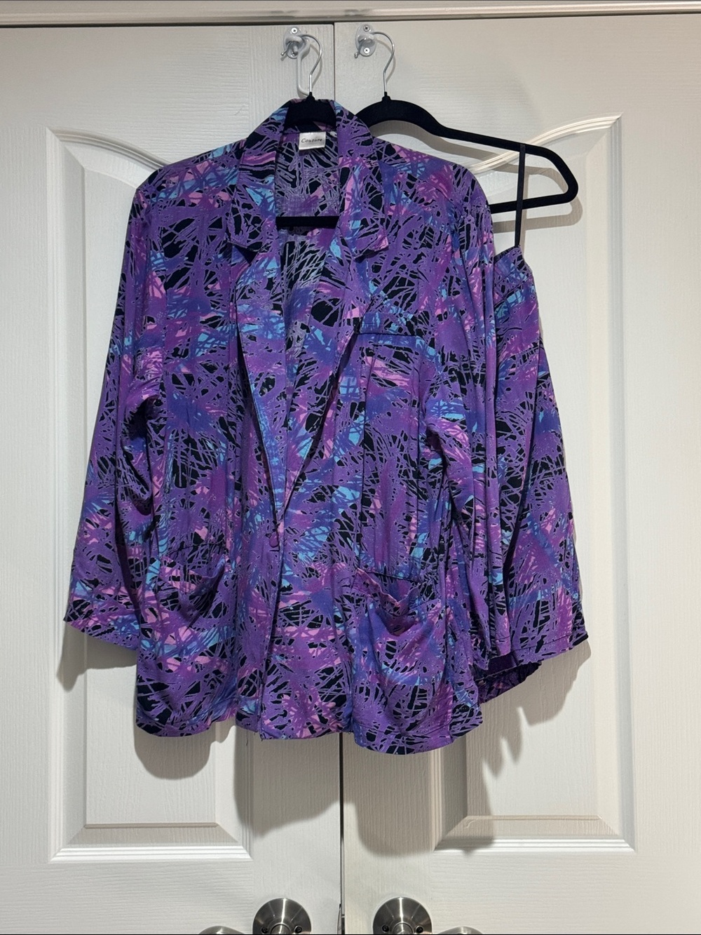 Vintage 1980s /Early 90s Couture Brand Two-Piece Matching Blazer and skirt set